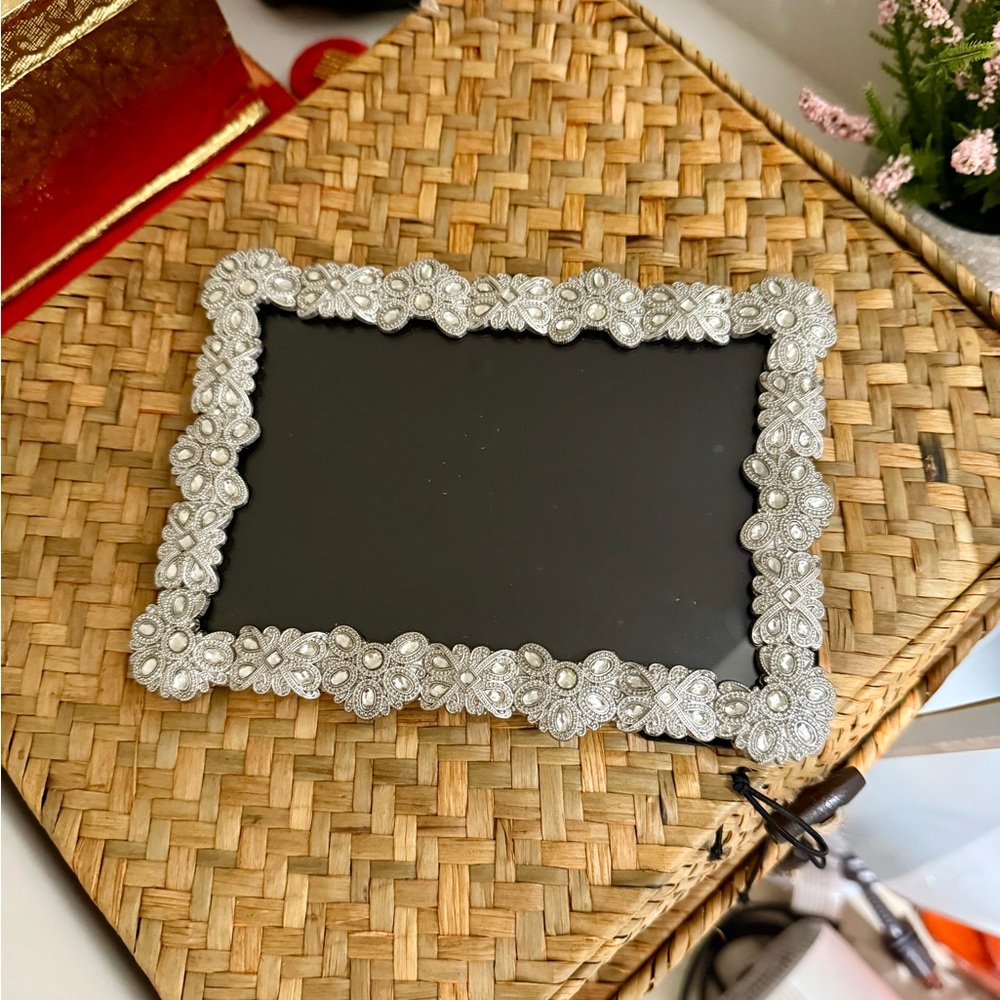 Elegant Silver Floral Frame